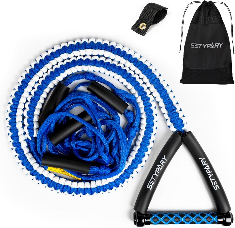 SETYPARY 25ft Wakesurf Rope and Handle, Floating Wake Surf, 6 Section Removeable Surf Tow - Image 1